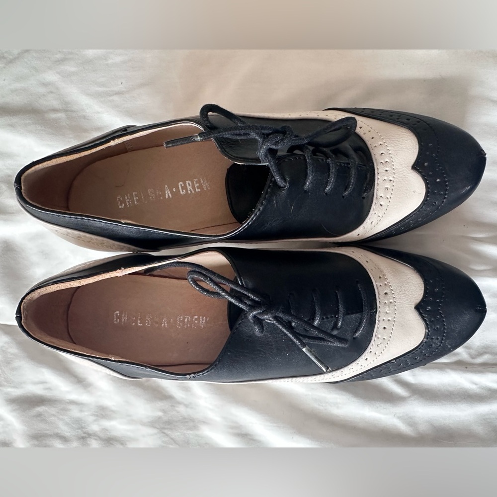 Chelsea Crew Black and Cream Heels